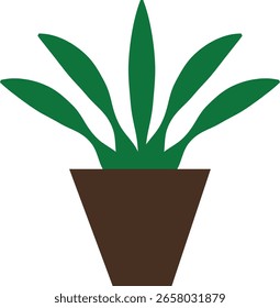 Plant and Flower Pot Icon Vector Botanical Potted Houseplants, Garden, Leaves, Minimal Flat Style, Monochrome Silhouette Graphic Bundle for Nature and Interior Design