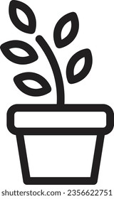 Plant Flower Pot Outline Icon