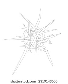 Plant in flower pot outline. Line, solid and filled outline version, outline and filled vector sign. Home plant symbol. Flowers in pots painted black line on a white background. Vector drawing lines.