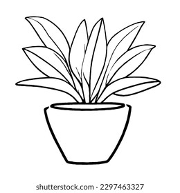 Flor de planta en un icono vector de olla sin EPS de fondo blanco 