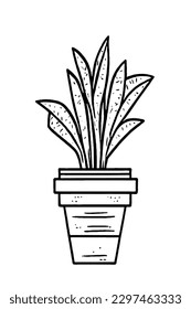 Plant Flower in A Pot Vector Icon with no White Background EPS 