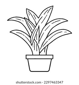 Plant Flower in A Pot Vector Icon with no White Background EPS 