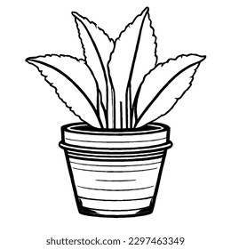 Plant Flower in A Pot Vector Icon with no White Background EPS 