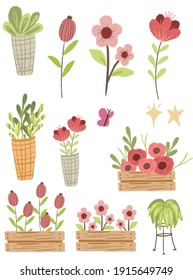 plant and flower vector illustration