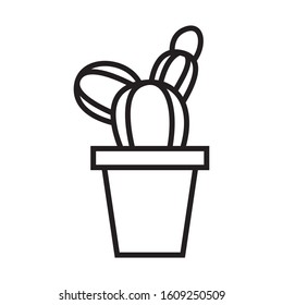 Plant and Flower vector line icon illustration