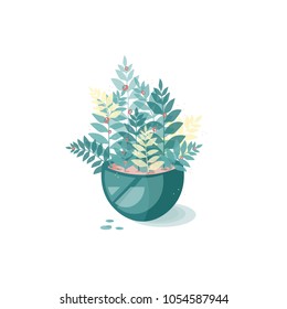 plant in flowerpot, flower in pot illustration