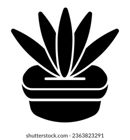 Plant in flowerpot solid icon, Mother day concept, Flower sign on white background, window flower in pot icon in glyph style mobile concept web design. Vector graphics.