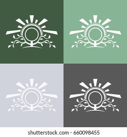 Plant. Foliate element. Set of  abstract tree logo. 