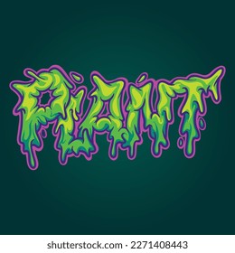 Plant font melted lettering word logo illustrations vector for your work, merchandise t-shirt, stickers and label designs, poster, greeting cards advertising business company or brands