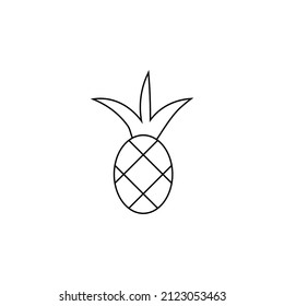Plant food concept. Fruit and vegetable sign. Vector symbol perfect for stores, shops, banners, labels, stickers etc. Line icon of pineapple 