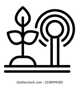 Plant food control icon outline vector. Digital future. System sensor