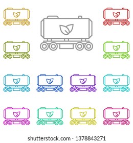 Plant Fuel Train multi color icon. Simple thin line, outline vector of Sustainable Energy icons for UI and UX, website or mobile application