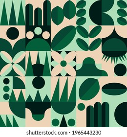 Plant Garden Abstract Background With Deep Green Color Theme. Suitable for Background, wallpaper, wall decoration, backdrop, ornament, cover, web design, template, book cover, etc.