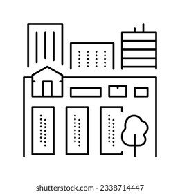 plant garden in city line icon vector. plant garden in city sign. isolated contour symbol black illustration
