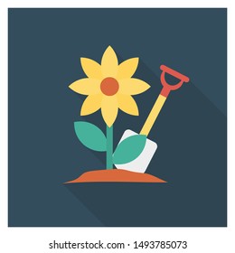 plant and garden flat icon 