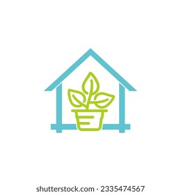 Plant garden home logo vector image