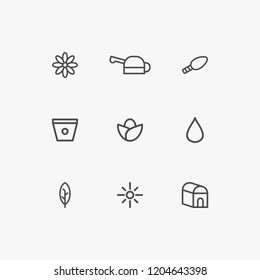 Plant garden icon vector design set