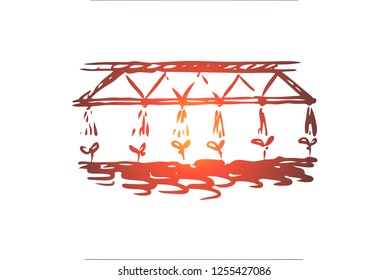 Plant, garden, leaf, grow, sprout concept. Hand drawn cultivation of plants concept sketch. Isolated vector illustration.