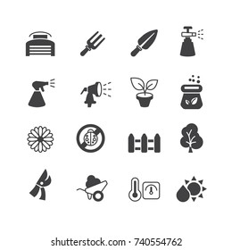Plant and Gardening tool icons set,Vector