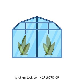 Plant glass greenhouse icon isolated on white background. Flat style. Vector illustration for web design.