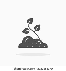 Plant glyph icon. Can be used for digital product, presentation, print design and more.