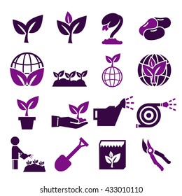 plant, grain icon set