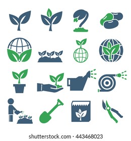 plant, grain icon set