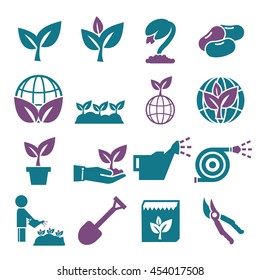 plant, grain icon set