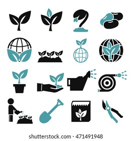 plant, grain icon set