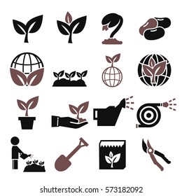 plant, grain icon set