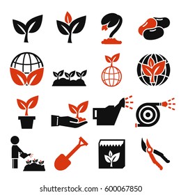 plant, grain icon set