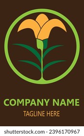 The plant graphic logo is in the shape of a blooming flower, more colorful and suitable for companies operating in the agricultural sector