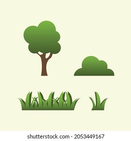 plant and grass pack illustration design