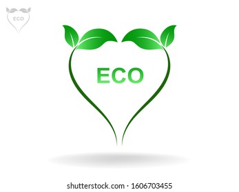 Plant with green leaves look beautiful and refreshing. Tree LOGO style.