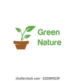 Plant Green Nature Vector, plant growth with brown pot vector