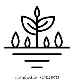 Plant in ground icon. Outline plant in ground vector icon for web design isolated on white background