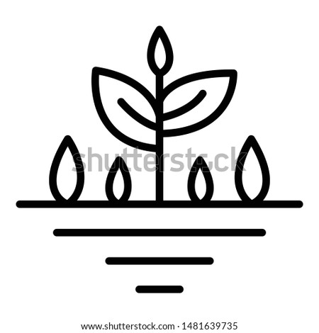 Plant in ground icon. Outline plant in ground vector icon for web design isolated on white background