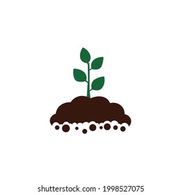 Plant in the ground sign icon. Vector illustration eps 10