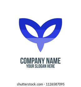 plant, grow, bright, mask company logo concept