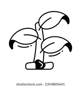 Plant grow doodle Icon Design illustration. Ecology Symbol on White background EPS 10 File