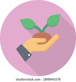 plant grow vector flat colour icon