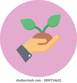 plant grow vector flat colour icon