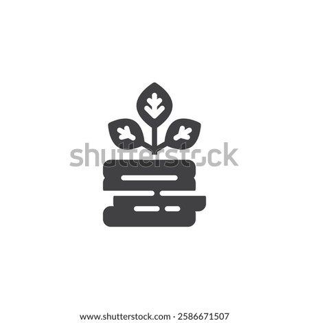Plant growing from a coin stack vector icon. filled flat sign for mobile concept and web design. Yield Farming glyph icon. Symbol, logo illustration. Vector graphics