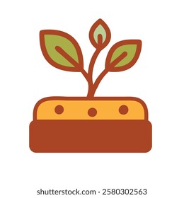 A plant growing in eco friendly soil representing sustainable and organic agriculture