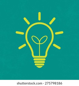 Plant growing inside the light bulb, Green eco energy concept - Vector