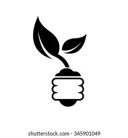 plant growing inside the light bulb