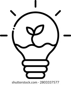 Plant Growing Inside Lightbulb Innovation Concept