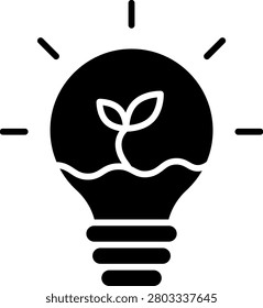 Plant Growing Inside Lightbulb Innovation Concept
