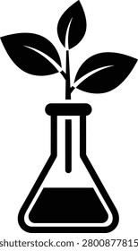 Plant Growing in Laboratory Flask Science and Eco Innovation Icon