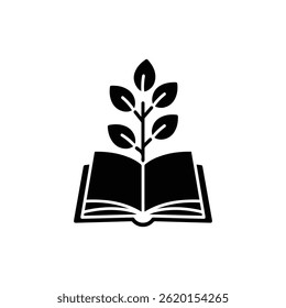 A plant growing in an open book, symbolizing the fusion of knowledge and personal growth